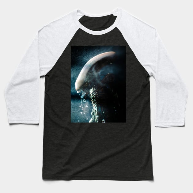 Xenomorph Drip Baseball T-Shirt by Mikes Monsters